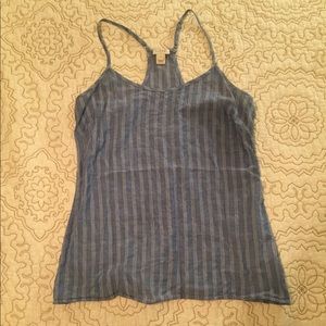 J Crew Blue Cotton Stripe Tank